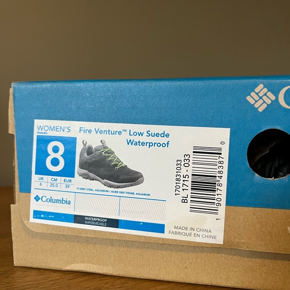 Columbia Women's Fire Venture Gray Suede Waterproof Trail Shoes Size 8 Like NIB - Picture 3 of 16